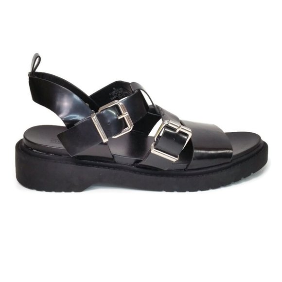 ASOS Design Women's Chunky Black Strappy Sandals Block Heel Platform UK 8/ US 10 - Picture 8 of 9